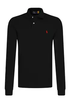 Поло POLO RALPH LAUREN custom slim fit, черный