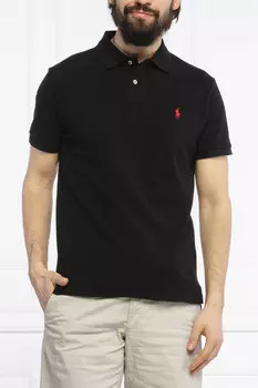 Поло POLO RALPH LAUREN custom slim fit, черный
