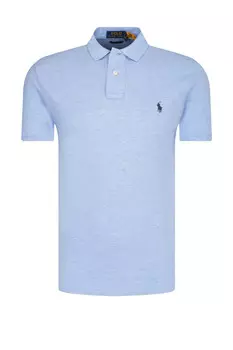 Поло POLO RALPH LAUREN custom slim fit, небесно-голубой