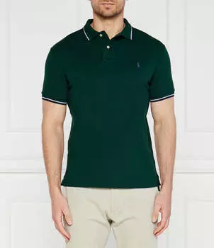 Поло POLO RALPH LAUREN Custom slim fit, цвет verde bottiglia