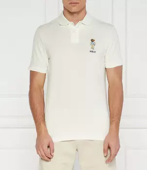 Поло POLO RALPH LAUREN Custom slim fit pique, экрю