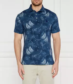 Поло POLO RALPH LAUREN Custom slim fit, синий