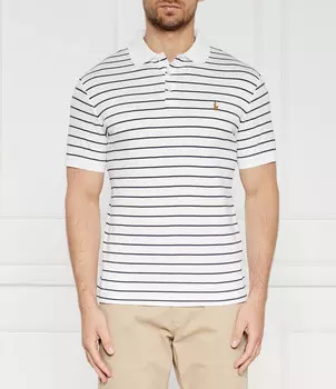 Поло POLO RALPH LAUREN Custom slim fit, белый