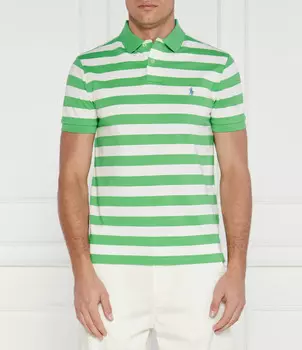 Поло POLO RALPH LAUREN Custom slim fit, зеленый