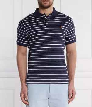 Поло POLO RALPH LAUREN Custom slim fit, темно-синий