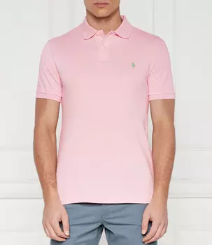 Поло POLO RALPH LAUREN Custom slim fit, пудрово-розовый