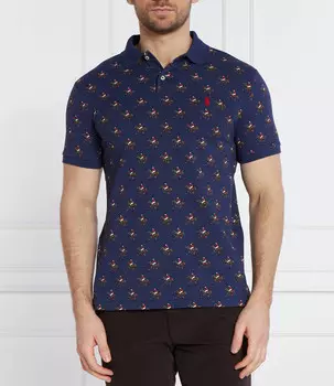 Поло POLO RALPH LAUREN Custom slim fit, темно-синий