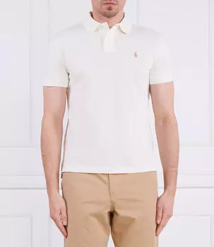 Поло POLO RALPH LAUREN Custom slim fit, белый
