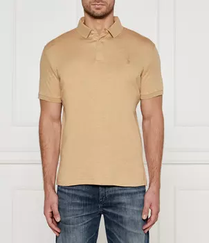 Поло POLO RALPH LAUREN Custom slim fit, бежевый