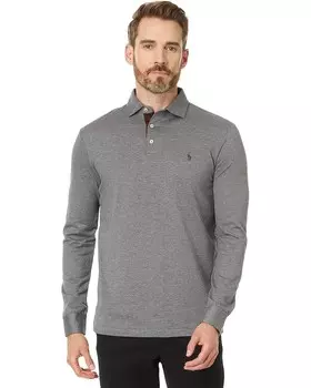 Поло Polo Ralph Lauren Custom Slim Fit Herringbone Polo Shirt, цвет HERRINGBONE JACQUARD GREY