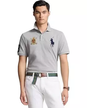 Поло Polo Ralph Lauren Custom Slim Fit Big Pony Crest Mesh Polo, цвет Andover Heather