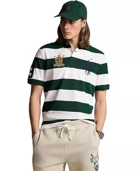 Поло Polo Ralph Lauren Custom Slim Fit Big Pony Crest Mesh Polo, цвет Moss Agate/White