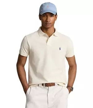 Поло Polo Ralph Lauren Custom Slim Fit Mesh Polo Shirt, цвет Herbal Milk