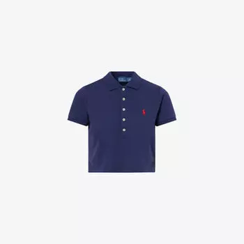 Поло Polo Ralph Lauren из эластичного хлопка с вышитым логотипом, синий