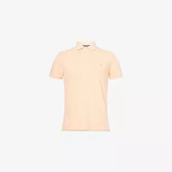 Поло Polo Ralph Lauren из хлопка-пике облегающего кроя, светло-оранжевый