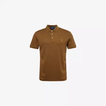 Поло Polo Ralph Lauren из хлопка с вышивкой, коричневый