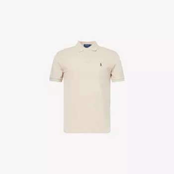Поло Polo Ralph Lauren из хлопкового пике с вышитым логотипом, бежевый