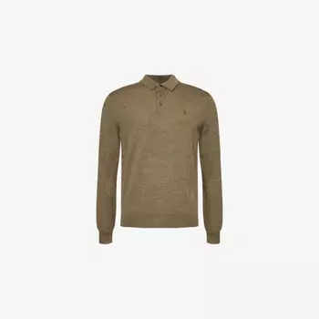 Поло Polo Ralph Lauren из шерстяной трикотажной ткани с вышитым логотипом, зеленый