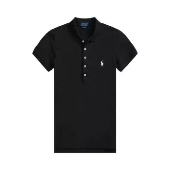 Поло Polo Ralph Lauren Julie Short-Sleeve Polo Shirt, черный/белый
