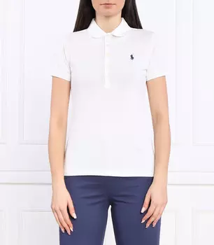 Поло POLO RALPH LAUREN julie slim fit pique, белый