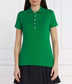 Поло POLO RALPH LAUREN julie slim fit pique, зеленый