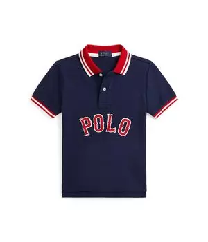 Поло Polo Ralph Lauren Kids Baseball-Logo Cotton Mesh Polo Shirt, цвет Refined Navy