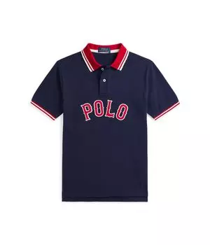 Поло Polo Ralph Lauren Kids Baseball-Logo Cotton Mesh Polo Shirt, цвет Refined Navy