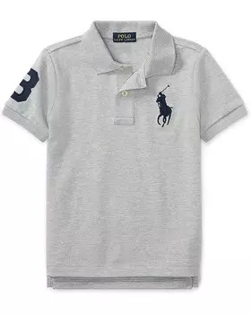 Поло Polo Ralph Lauren Kids Big Pony Cotton Mesh Polo Shirt, цвет Andover Heather
