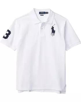 Поло Polo Ralph Lauren Kids Big Pony Cotton Mesh Polo Shirt, белый