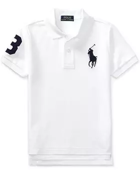 Поло Polo Ralph Lauren Kids Big Pony Cotton Mesh Polo Shirt, белый