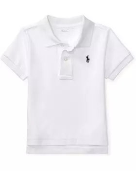 Поло Polo Ralph Lauren Kids Cotton Interlock Polo Shirt, белый