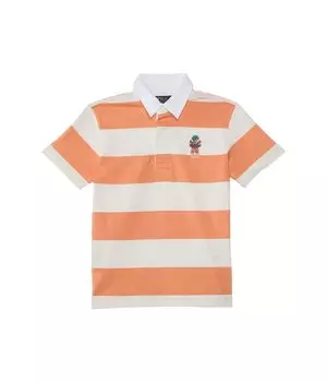 Поло Polo Ralph Lauren Kids Polo Bear Short-Sleeve Rugby Shirt, цвет SP25 Poppy/Deckwash White Bear
