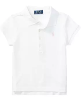Поло Polo Ralph Lauren Kids Short Sleeve Mesh Polo Shirt, белый