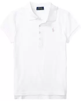 Поло Polo Ralph Lauren Kids Short Sleeve Mesh Polo Shirt, белый