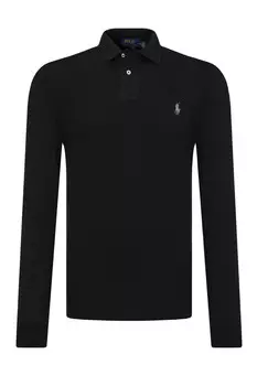 Поло POLO RALPH LAUREN slim fit basic mesh, черный