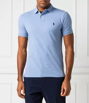 Поло POLO RALPH LAUREN slim fit basic mesh, небесно-голубой