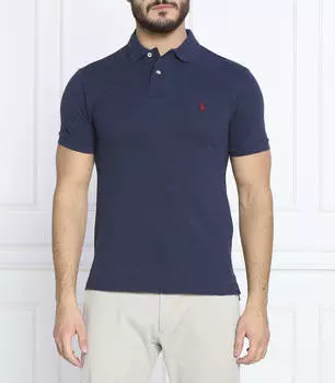 Поло POLO RALPH LAUREN slim fit pique, темно-синий