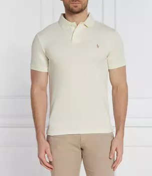 Поло POLO RALPH LAUREN Slim Fit pique, кремовый