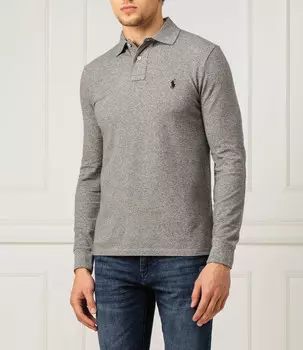 Поло POLO RALPH LAUREN Slim Fit pique, серый