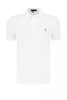 Поло POLO RALPH LAUREN slim fit pique, белый