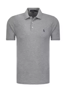 Поло POLO RALPH LAUREN slim fit pique, серый