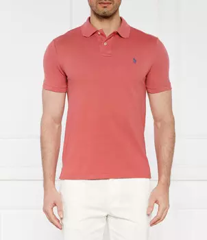 Поло POLO RALPH LAUREN Slim Fit pique, коралловый