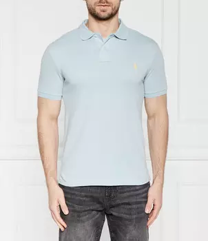 Поло POLO RALPH LAUREN Slim Fit pique, небесно-голубой