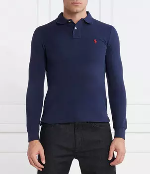 Поло POLO RALPH LAUREN slim fit, темно-синий