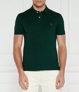 Поло POLO RALPH LAUREN slim fit, зеленый