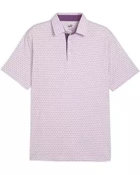 Поло PUMA Golf Mattr Palm Deco, цвет Crushed Berry/Pink Icing