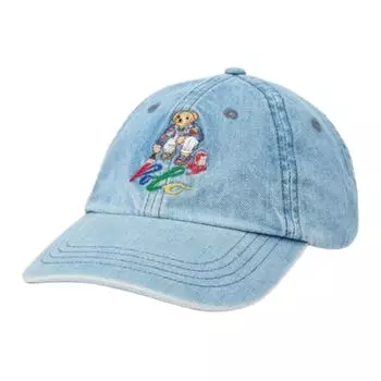 Polo Ralph Lauren Бейсболка унисекс из хлопка и коровьей кожи синего цвета