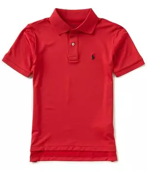 Polo Ralph Lauren Big Boys 8-20 однотонная эластичная рубашка-поло с короткими рукавами, красный
