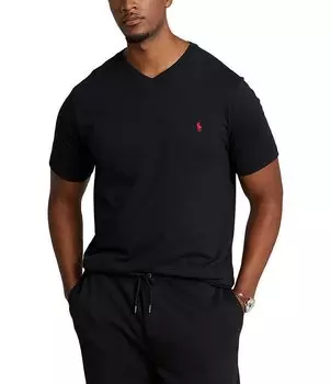 Polo Ralph Lauren Big & Tall классическая футболка из хлопкового джерси с короткими рукавами и v-образным вырезом, черный