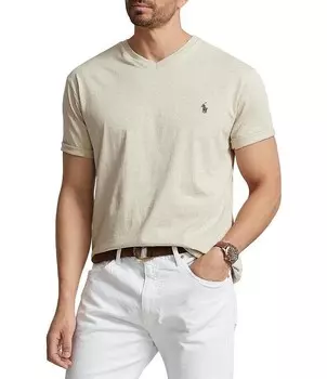 Polo Ralph Lauren Big & Tall классическая футболка из хлопкового джерси с короткими рукавами и v-образным вырезом, бежевый
